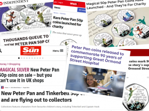 Peter Pan 50p coins press coverage