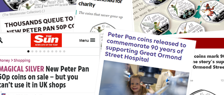 Peter Pan 50p coins press coverage